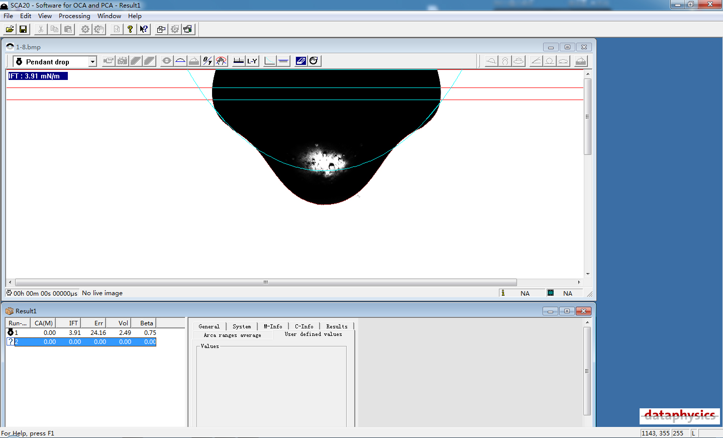 surface tension measurement by pendant drop method